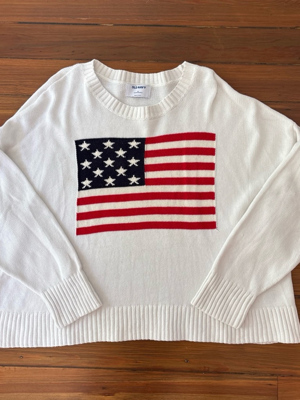 American flag knit sweater